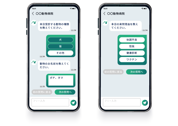 チャット形式で簡単入力